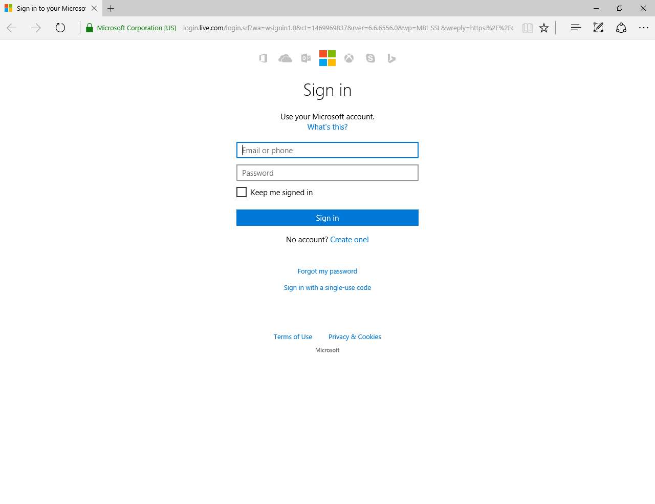 Inloggen met een Microsoft Account
